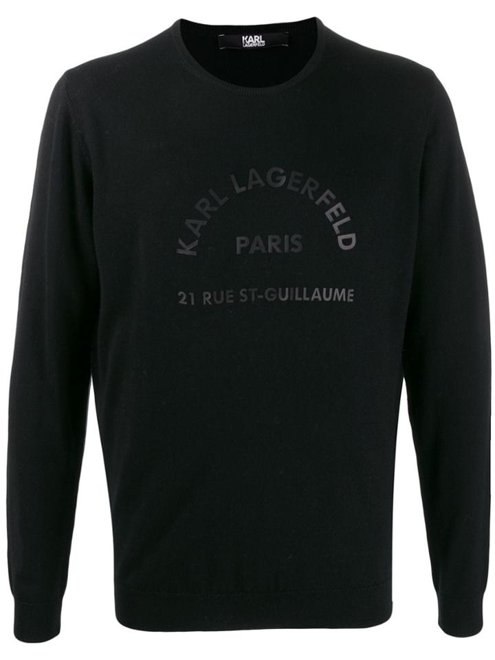 Karl Lagerfeld Address Logo Knit Sweater - Black