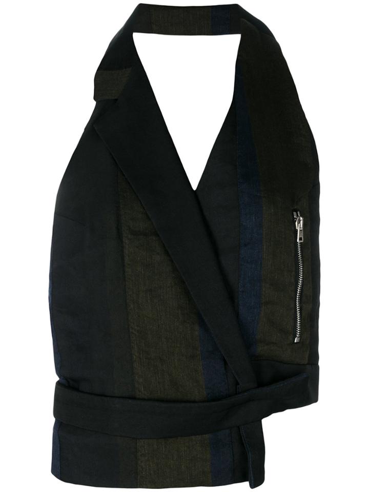Andrea Ya'aqov Backless Asymmetric Waistcoat - Black