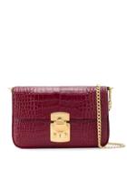 Miu Miu Crocodile-effect Crossbody Bag - Red