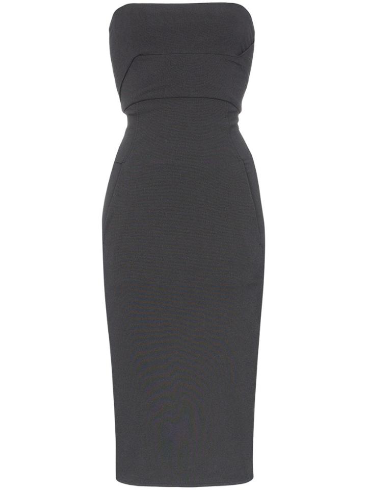 Rick Owens Strapless Fitted Cotton Blend Dress - Blue