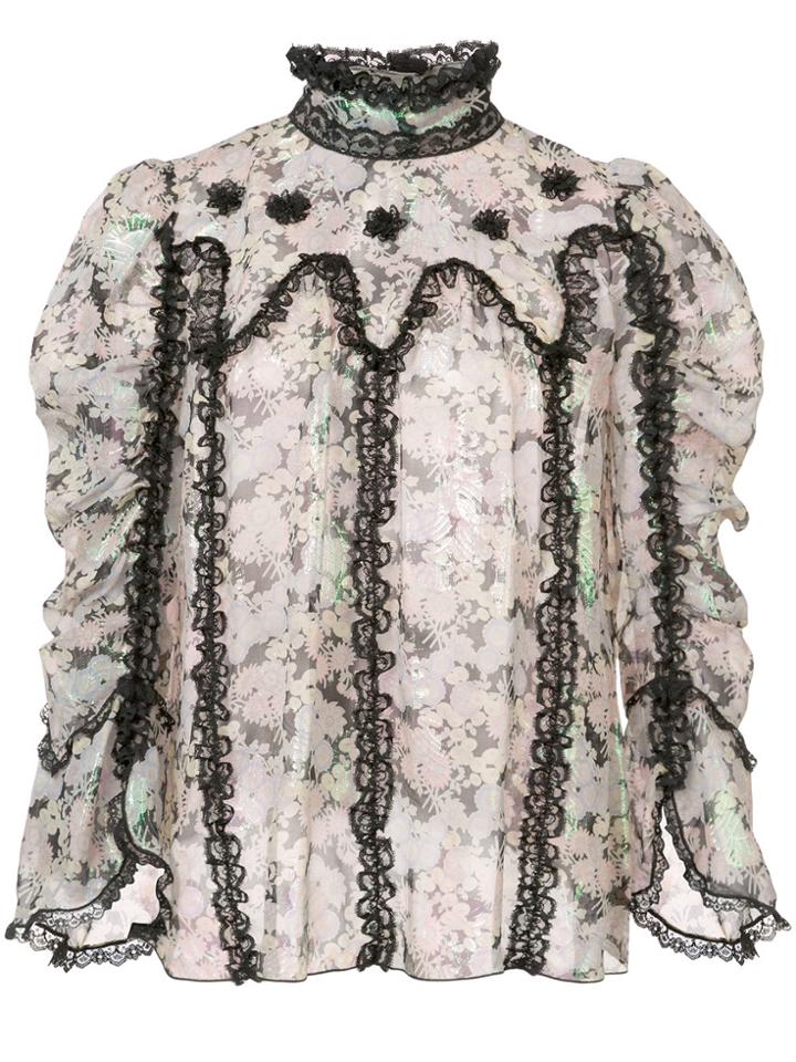 Anna Sui Night Bloom Top - Black