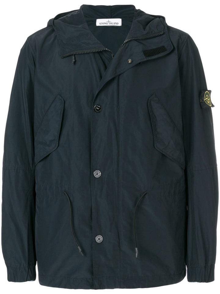 Stone Island Micro Reps Short Hooded Parka Jacket - Blue