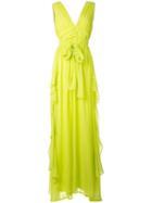 Msgm Long Length Empire Line Dress, Women's, Size: 42, Green, Polyester