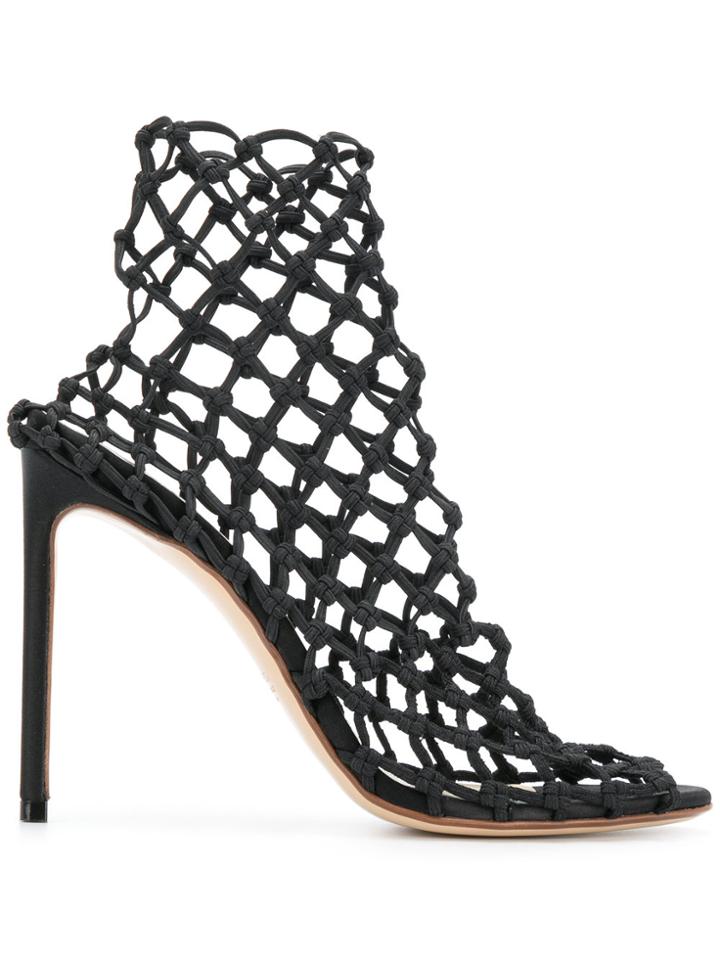 Francesco Russo Net Sandals - Black