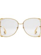 Gucci Eyewear Occhiali Rotondi Oversize In Metallo - Metallic