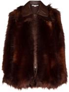 Stella Mccartney Faux-fur Zip-front Coat - Brown