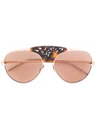 Pomellato Embellished Bridge Sunglasses - Brown