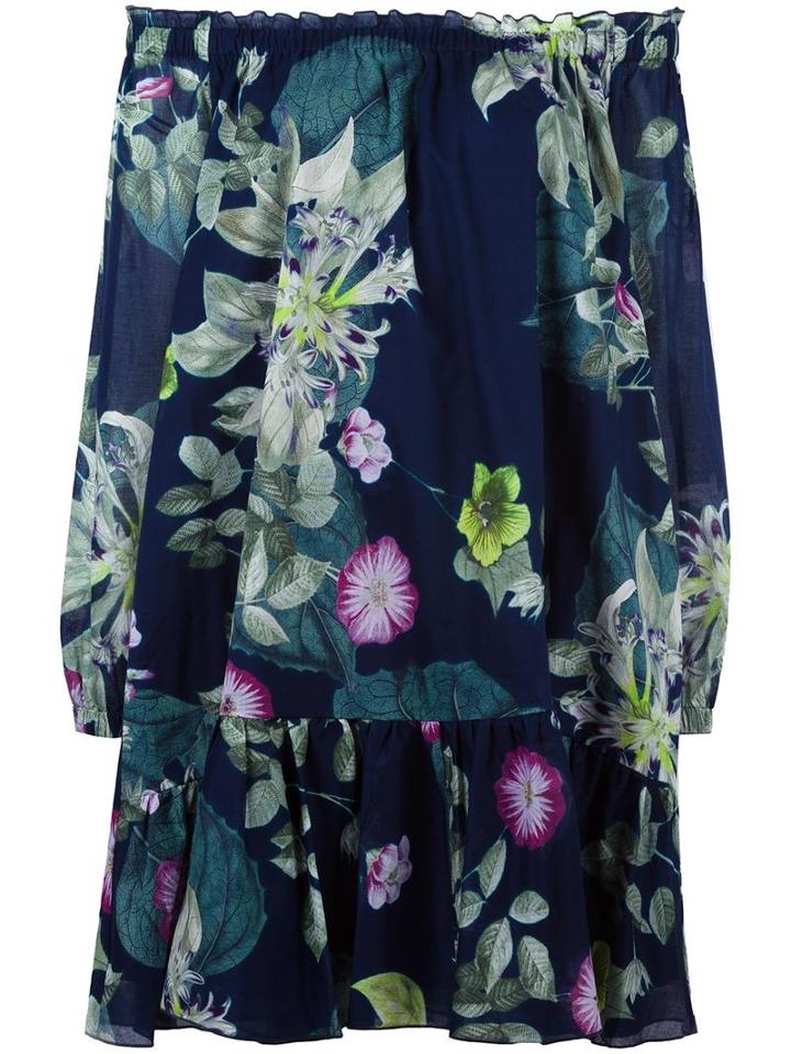 Twin-set Floral Print Dress, Women's, Size: Xs, Blue, Cotton