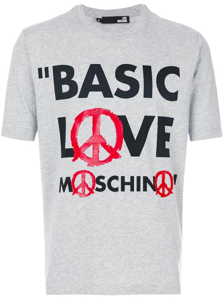 Love Moschino - Logo Print T-shirt - Men - Cotton - Xs, Grey, Cotton