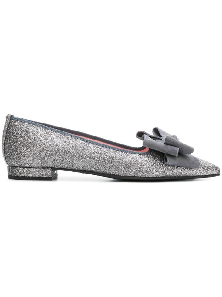 Pretty Ballerinas Glitter Pointed Loafers - Metallic