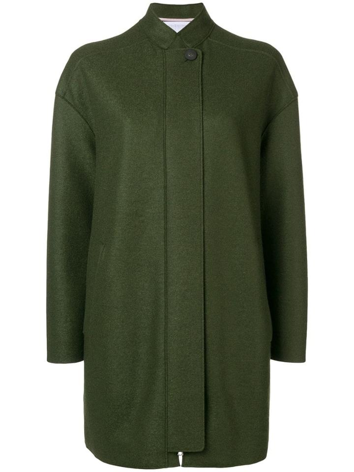 Harris Wharf London Front Zip Coat - Green