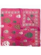 Alexander Mcqueen - Skull Scarf - Women - Silk - One Size, Pink/purple, Silk