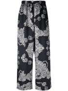 Mcq Alexander Mcqueen - Paisley Print Palazzo Pants - Women - Polyester - 40, Black, Polyester