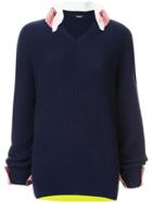 Undercover Layered Knitted Sweater - Blue