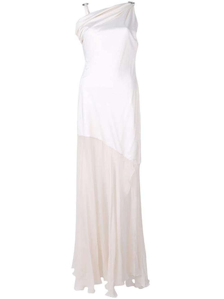 Versace Pre-owned Sheer Chiffon Hem Gown - Neutrals
