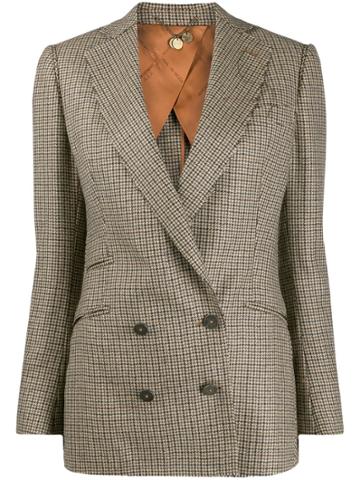 Maurizio Miri Houndstooth Blazer - Neutrals