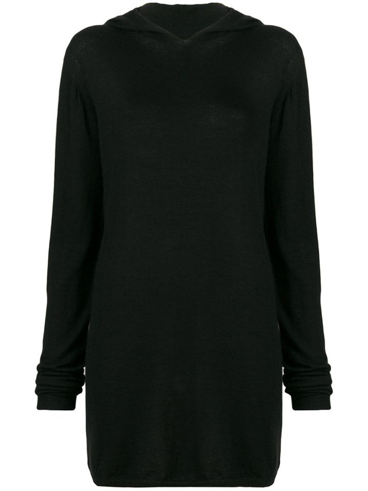 Rick Owens Mid-length Hoodie - Black