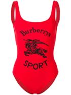 Burberry Logo Swimsuit - Red