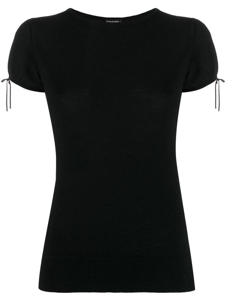 Chanel Pre-owned 2004s Tied Sleeves T-shirt - Black
