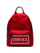 Versace Red Logo Backpack