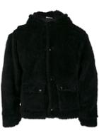 Gcds Embroidered Logo Shearling Jacket - Black