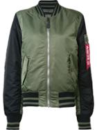 Alpha Industries 'ma-1 Slim Varsity' Jacket, Women's, Size: Xl, Green, Nylon/polyester