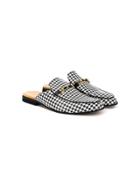 Gallucci Kids Teen Houndstooth Slippers - Black