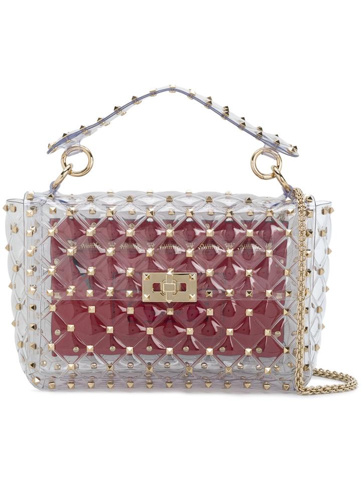 Valentino Quilted Rockstud Shoulder Bag - White