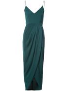 Shona Joy Draped Wrap-effect Dress - Green