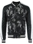 Philipp Plein Deep Bomber Jacket, Size: Medium, Black, Cotton/nylon/spandex/elastane/polyester