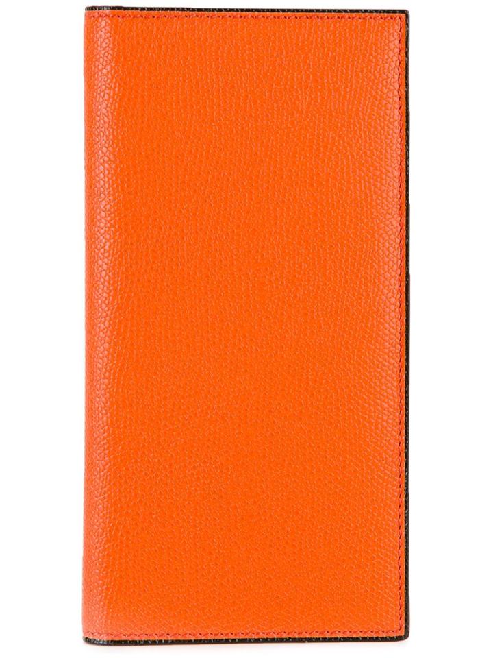 Valextra Rectangular Grained Wallet - Yellow & Orange