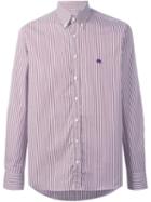 Etro Pinstriped Button Down Shirt, Men's, Size: 40, Red, Cotton