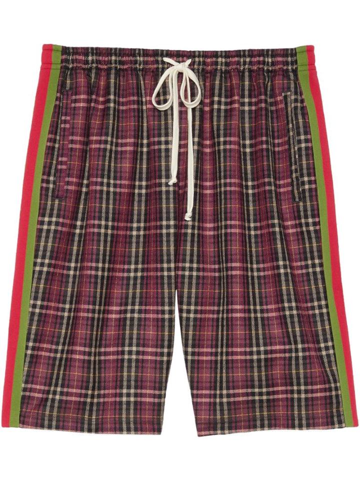 Gucci Oversize Tartan Shorts - Red
