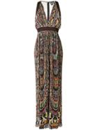 Just Cavalli Printed Micro Pleat Dress - Brown