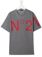 Nº21 Kids Teen Logo Print T-shirt - Grey