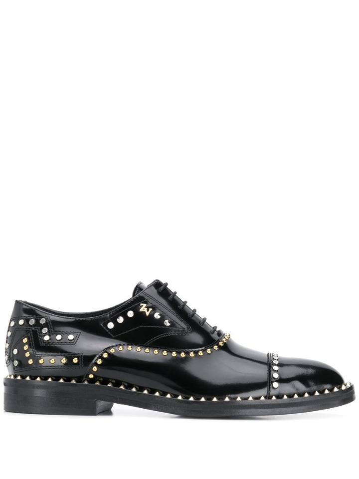 Zadig & Voltaire Youth Studs Heeled Brogues - Black