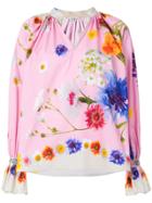 Natasha Zinko Floral Print Blouse - Pink & Purple