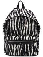 Saint Laurent City Zebra Print Backpack - Black