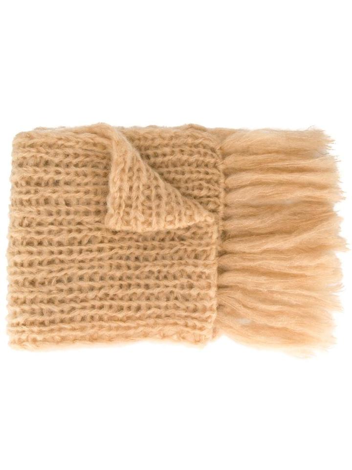 Maiami Knitted Scarf, Women's, Nude/neutrals, Mohair/merino/polyamide