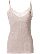 Liu Jo Lace Detailed Slip Top - Neutrals