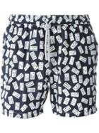 Capricode Domino Print Swim Shorts, Men's, Size: Xl, Blue, Polyamide