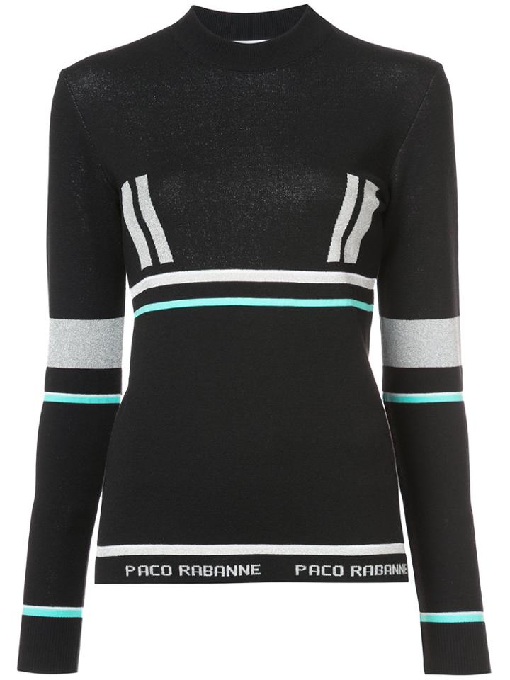 Paco Rabanne Long Sleeved Sweater - Black