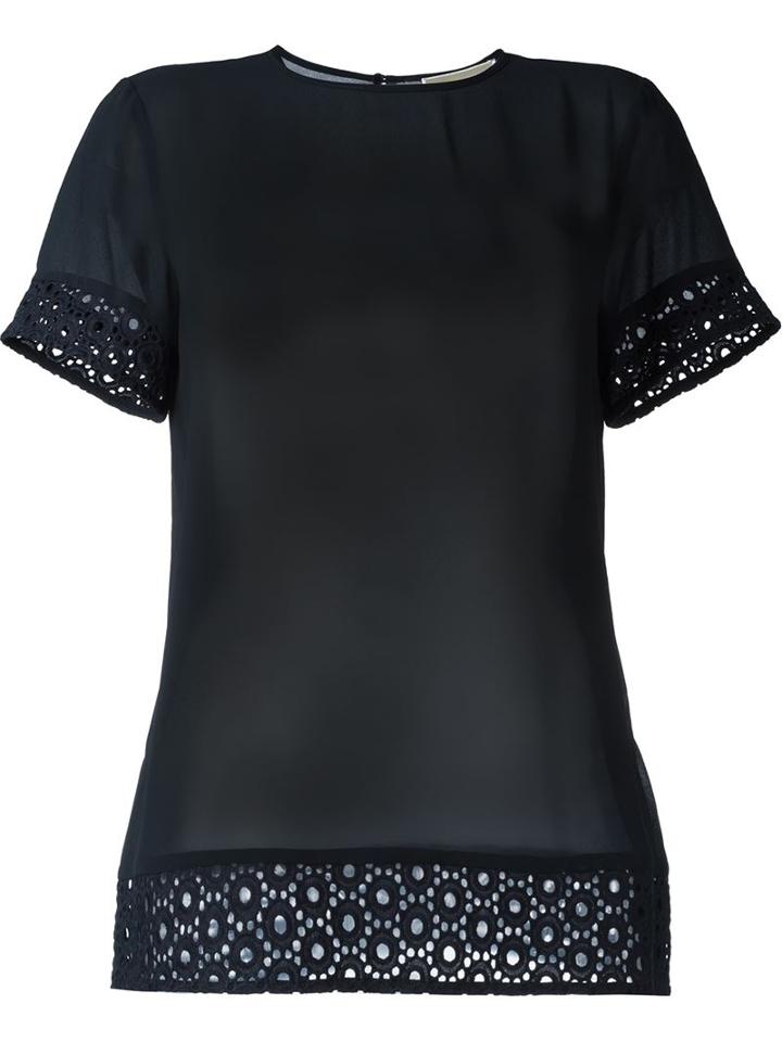 Michael Michael Kors Broderie Anglaise Trim Blouse