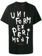 Uniform Experiment Big Tee Logo Print T-shirt - Black