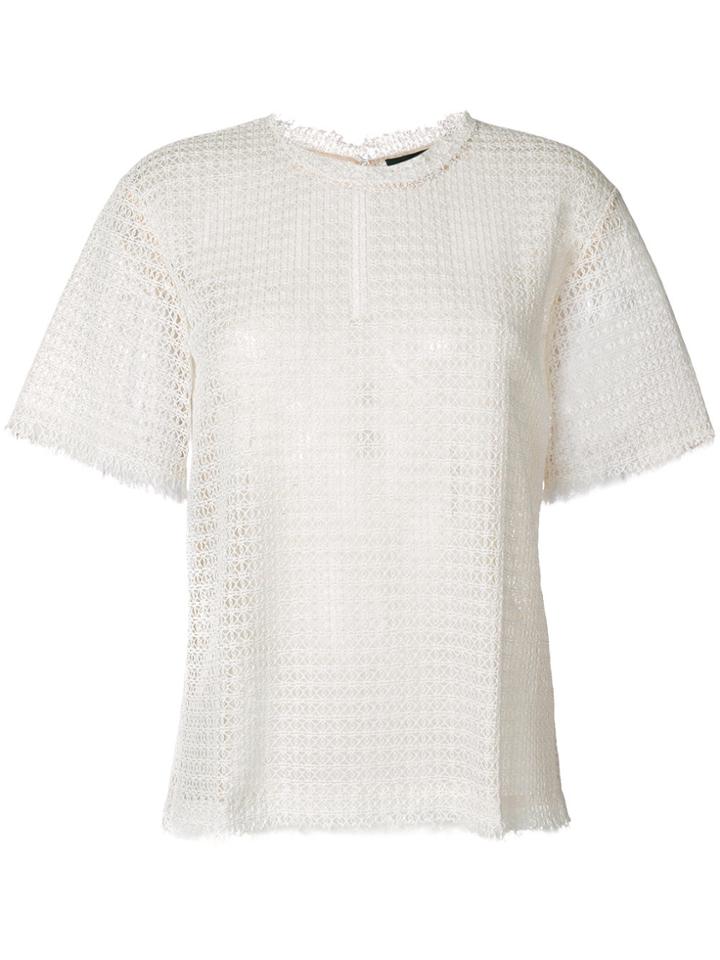 Alexander Wang Boxy Fit Geometric Net Top - Nude & Neutrals