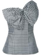 Bambah - Gingham Bow Top - Women - Silk - 14, Black, Silk