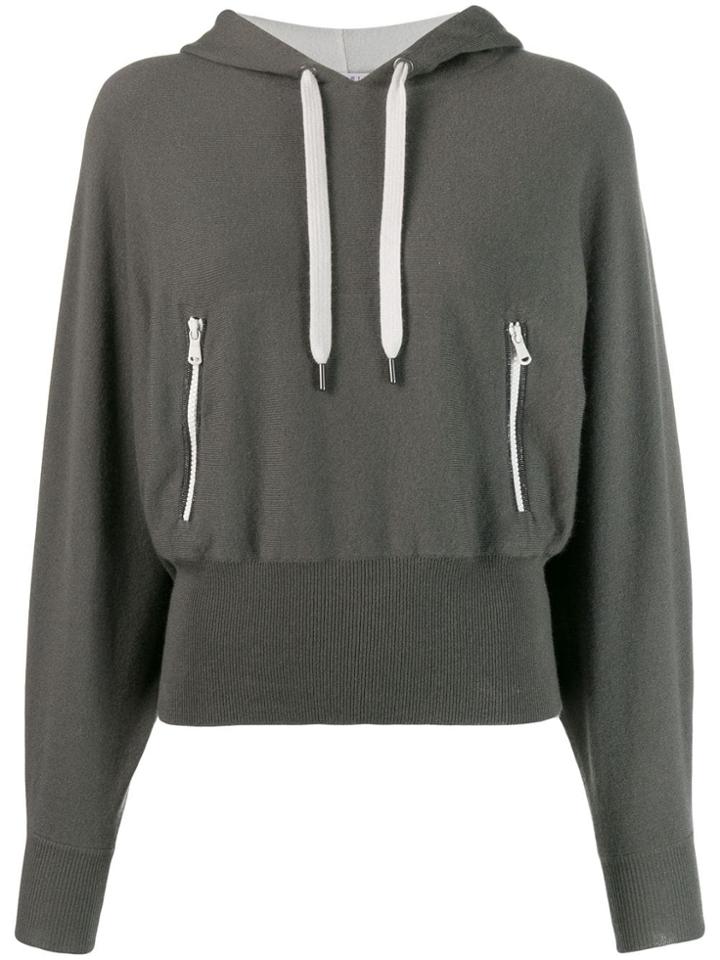 Brunello Cucinelli Ribbed Waist Hoodie - Green