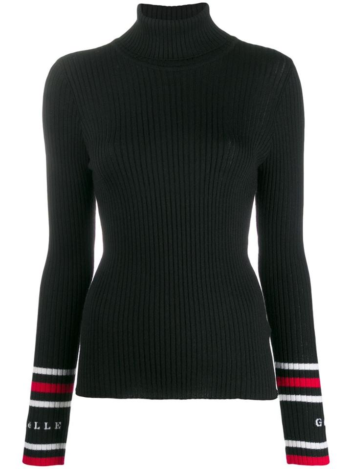 Gaelle Bonheur Roll-neck Fitted Sweater - Black