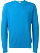 Sun 68 Cuff And Neck Trim Detail Giro Jumper, Men's, Size: M, Blue, Cotton