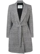 Ava Adore Checkered Midi Coat - White